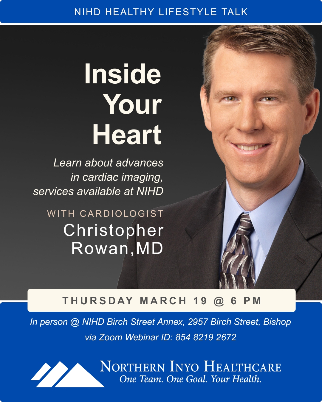 Flyer advertising Dr. Rowan's Healthy Lifestyle Talk